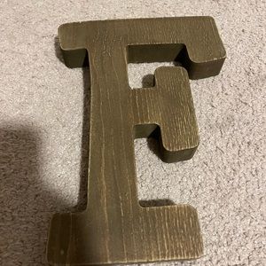 Wooden “F” decor